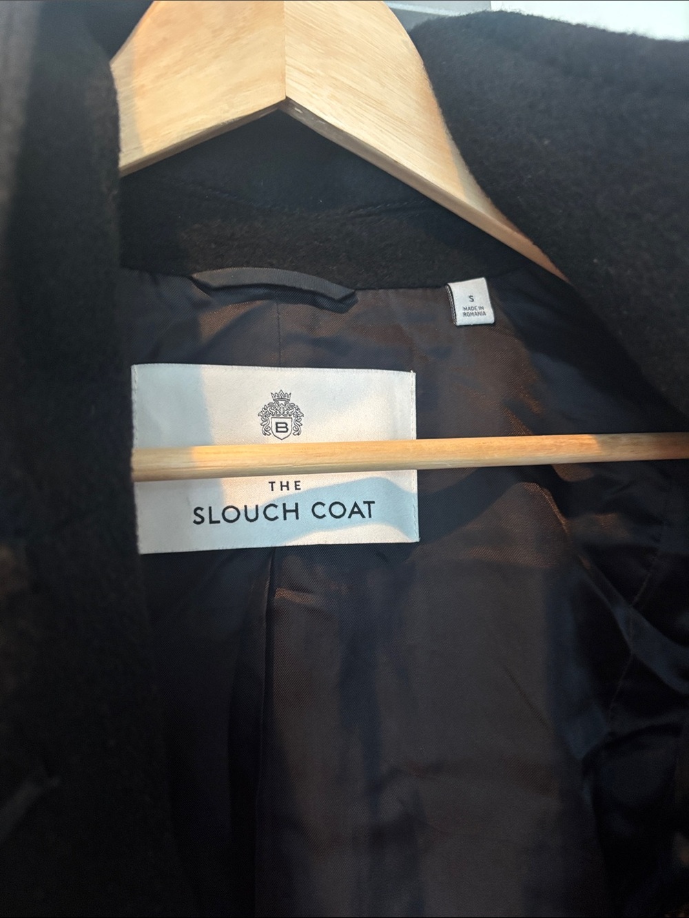 Aritzia Black 'The Slouch Coat' Pea Coat